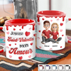 Mug Personnalisé Bicolore – Cadeaux D’Anniversaire Et De Mariage Pour Mari Et Femme, Pour Lui Et Pour Elle – Là Où Notre Amour Bat Le Plus Fort