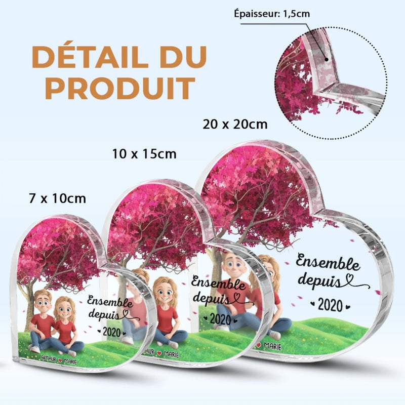 Plaque Acrylique Personnalisée En Forme De Cœur – Cadeaux D’Anniversaire De Mariage Pour Mari Et Femme, Lui Et Elle – Là Où Notre Amour Bat Le Plus Fort