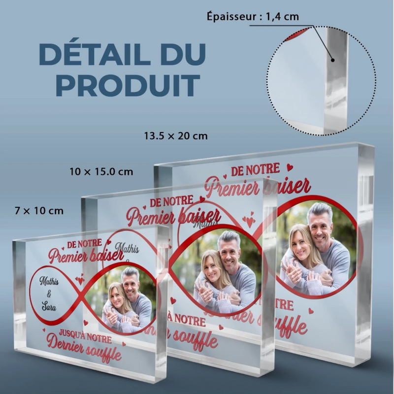 Plaque Acrylique Personnalisée En Forme De Rectangle Horizontal – Cadeaux D’Anniversaire De Mariage Pour Mari Et Femme, Lui Et Elle – Deux Cœurs, Une Vie
