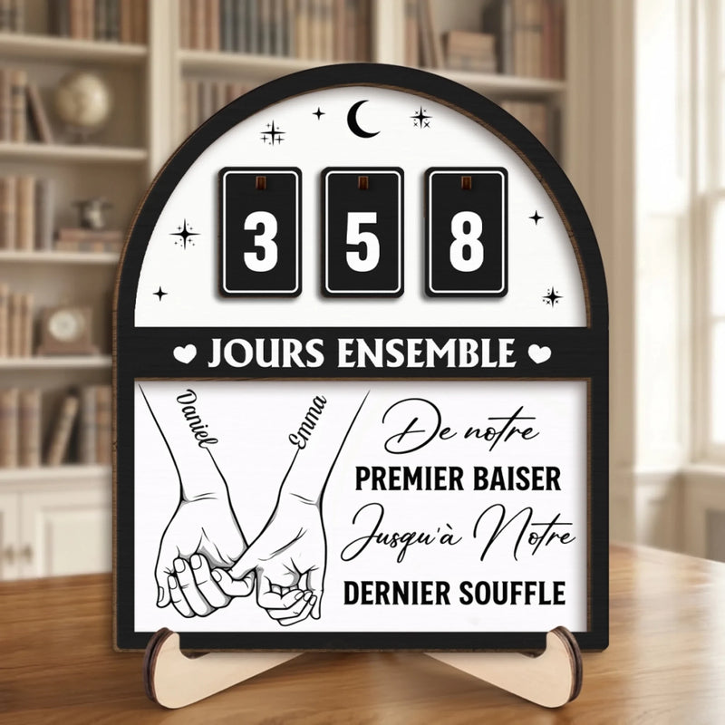 Panneau De Suivi En Bois Personnalisé – Cadeaux D’Anniversaire De Mariage Pour Mari Et Femme, Lui Et Elle – Pour Toujours Et À Jamais