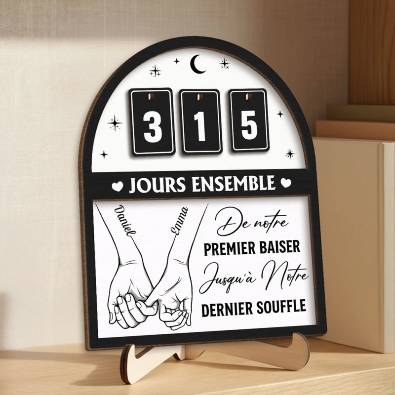 Panneau De Suivi En Bois Personnalisé – Cadeaux D’Anniversaire De Mariage Pour Mari Et Femme, Lui Et Elle – Pour Toujours Et À Jamais