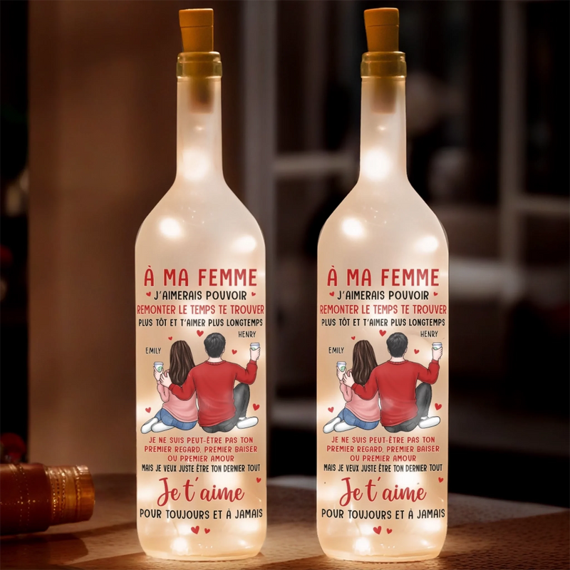 Lampe-Bouteille Personnalisée – Cadeaux D’Anniversaire De Mariage Pour Mari Et Femme, Lui Et Elle – Deux Âmes En Parfaite Harmonie