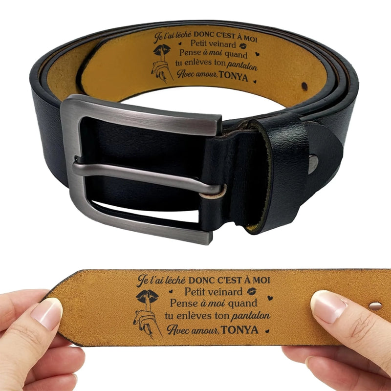 Cadeau Ceinture En Cuir Gravée Personnalisée Pour Couple – Calme À Deux