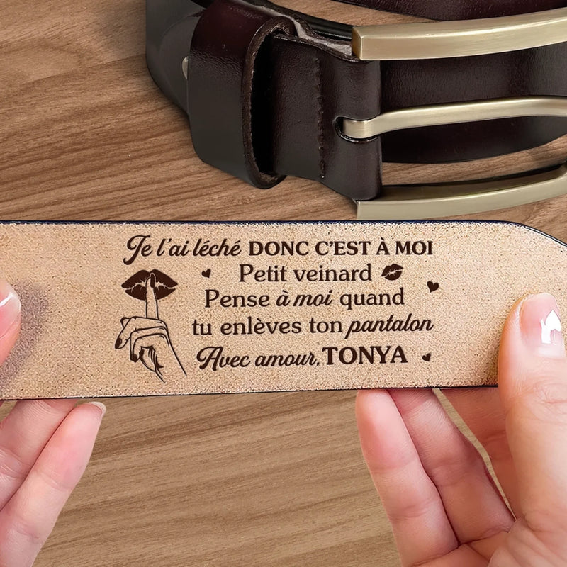 Cadeau Ceinture En Cuir Gravée Personnalisée Pour Couple – Calme À Deux