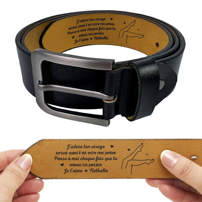 Cadeau Ceinture En Cuir Gravée Personnalisée Pour Couple – Ensemble En Paix