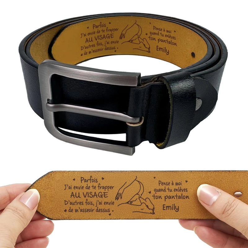 Cadeau Ceinture En Cuir Gravée Personnalisée Pour Couple – À Tes Cotes Toujours