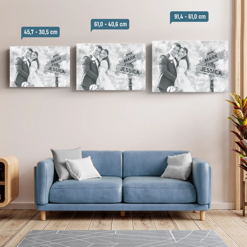 Cadeau Toile Horizontale Personnalisée Avec Photo Pour Couple – Vie Douce Ensemble