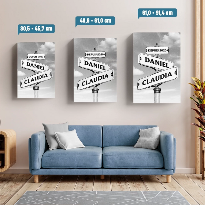 Cadeau Toile Verticale Personnalisée Pour Couple – L'amour Nous Guidera