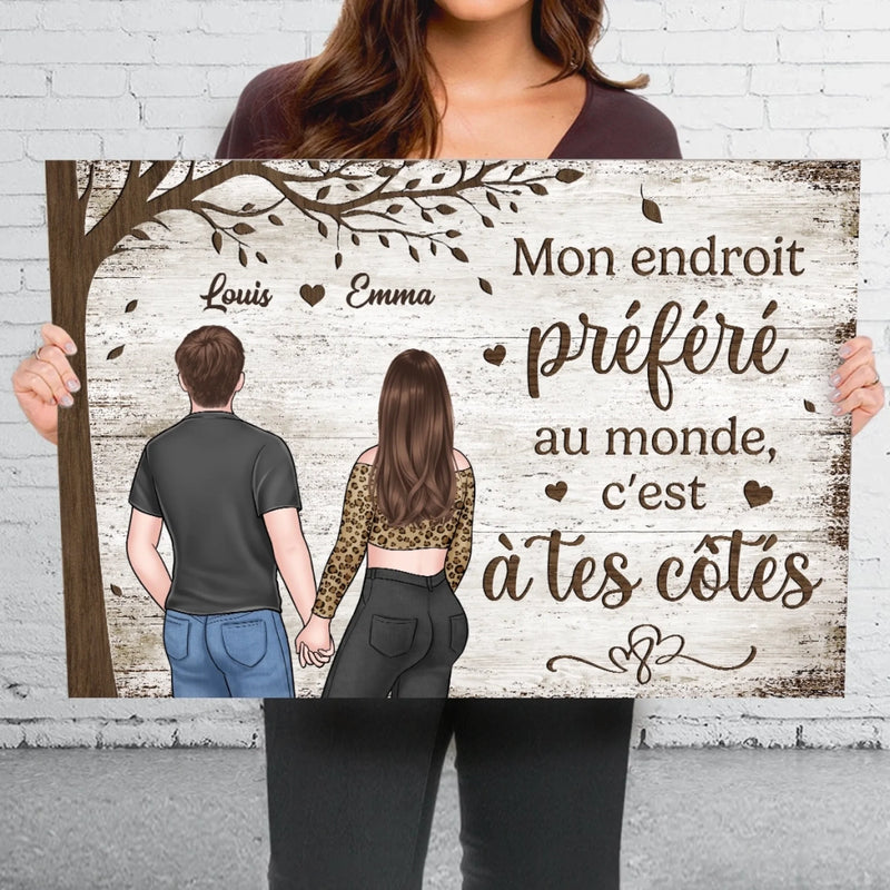 Cadeau Toile Horizontale Personnalisée Pour Couple – Main Dans La Main