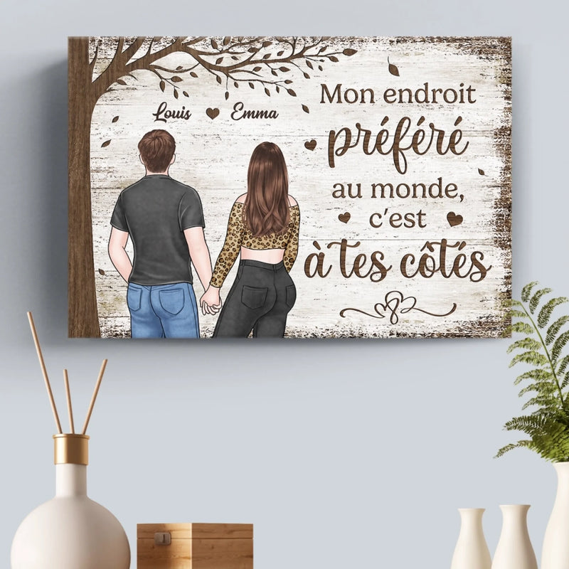 Cadeau Toile Horizontale Personnalisée Pour Couple – Main Dans La Main