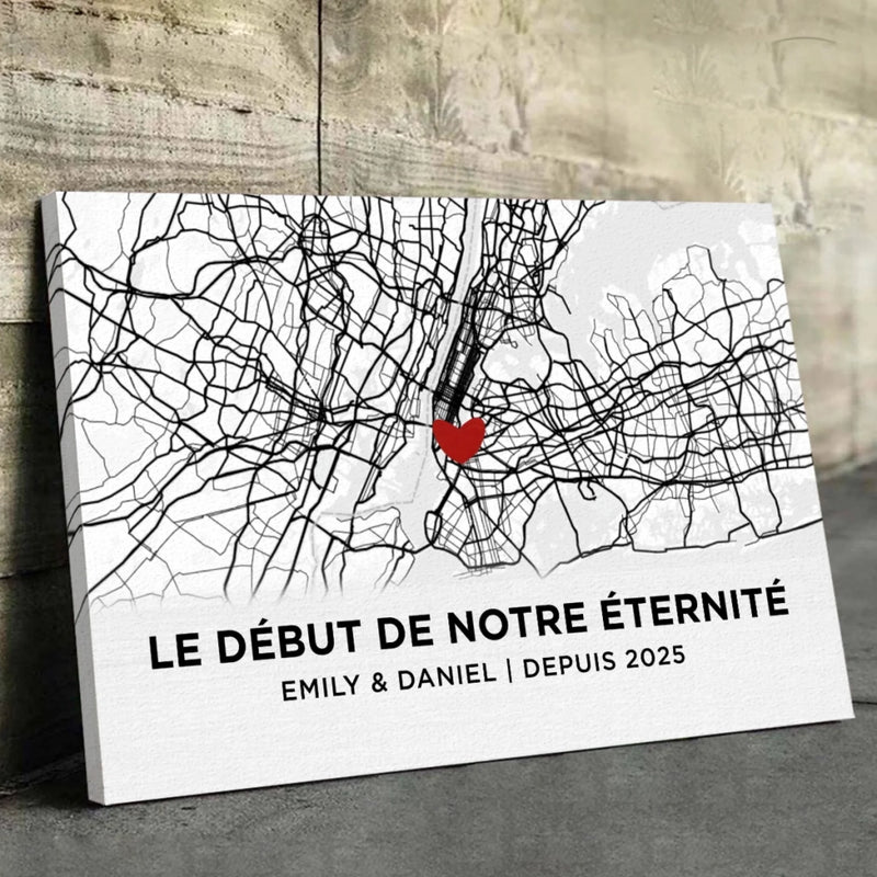 Cadeau Toile Horizontale Personnalisée Avec Photo Pour Couple – Je Serai Toujours Là