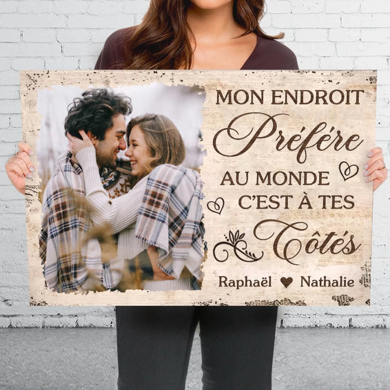Cadeau Toile Horizontale Personnalisée Avec Photo Pour Couple – Ensemble Ça Suffit