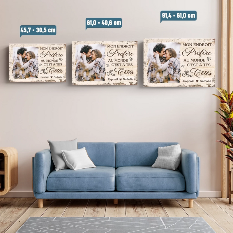 Cadeau Toile Horizontale Personnalisée Avec Photo Pour Couple – Ensemble Ça Suffit