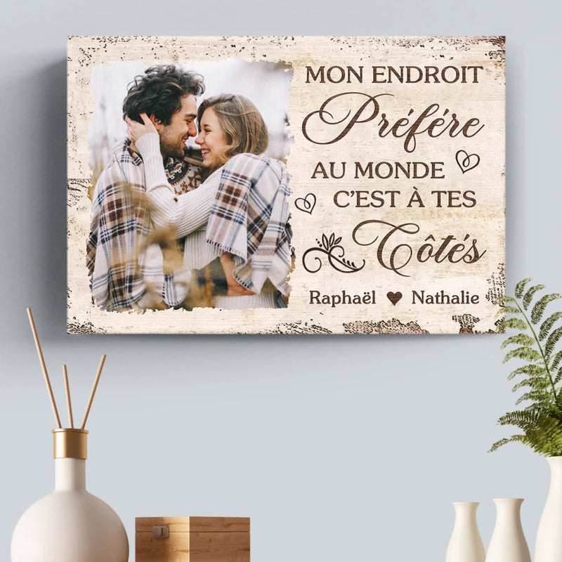 Cadeau Toile Horizontale Personnalisée Avec Photo Pour Couple – Ensemble Ça Suffit