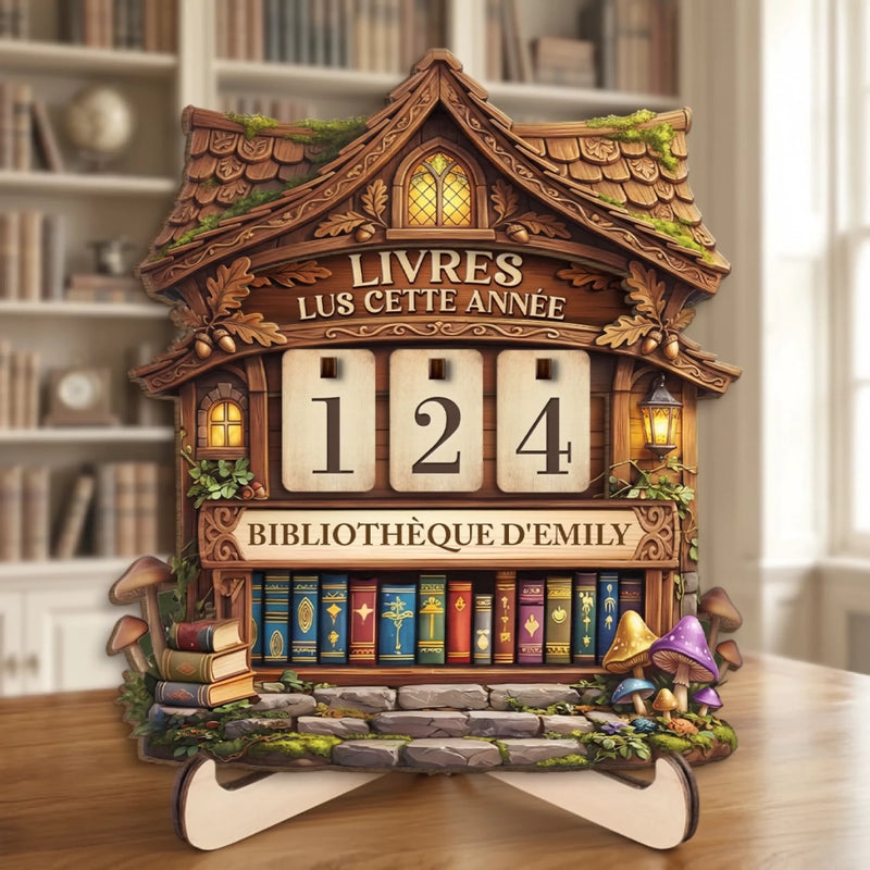 Cadeau Panneau Bois Personnalisable – Pour Lecteurs – Livres En Chiffres