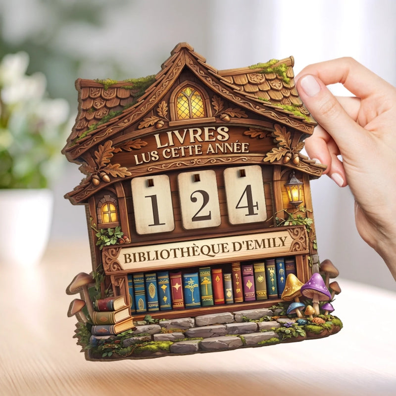Cadeau Panneau Bois Personnalisable – Pour Lecteurs – Livres En Chiffres