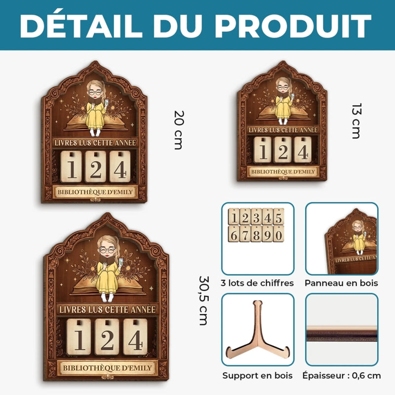 Cadeau Panneau Bois Personnalisable – Pour Lecteurs – Amoureux Des Livres