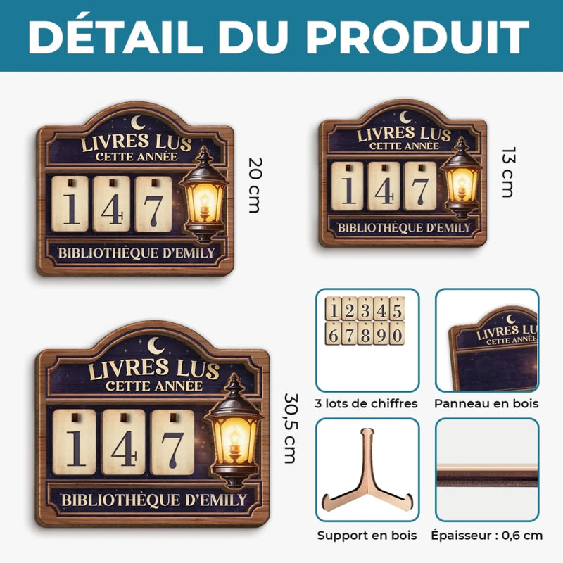 Cadeau Panneau Bois Personnalisable – Pour Lecteurs – Amour Livres