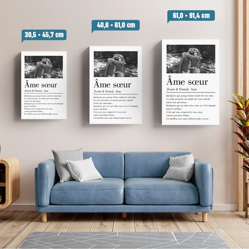 Cadeau Toile Verticale Personnalisée Avec Photo - Pour Couple – Mon Cœur T’appartient