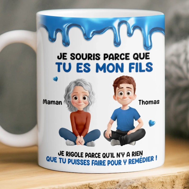 Cadeau Mug Personnalisable Effet 3D Imprimé – Pour Les Enfants – L’Amour Sans Date