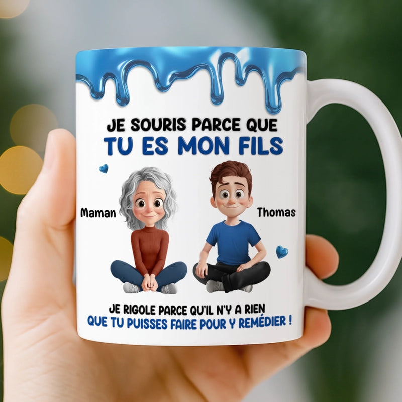 Cadeau Mug Personnalisable Effet 3D Imprimé – Pour Les Enfants – L’Amour Sans Date