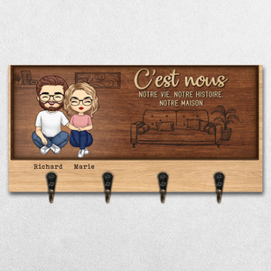 Porte-Clés Mural Personnalisé – Cadeaux D'Anniversaire Pour Maman, Papa, Enfants – Un Foyer Tissé D'Amour