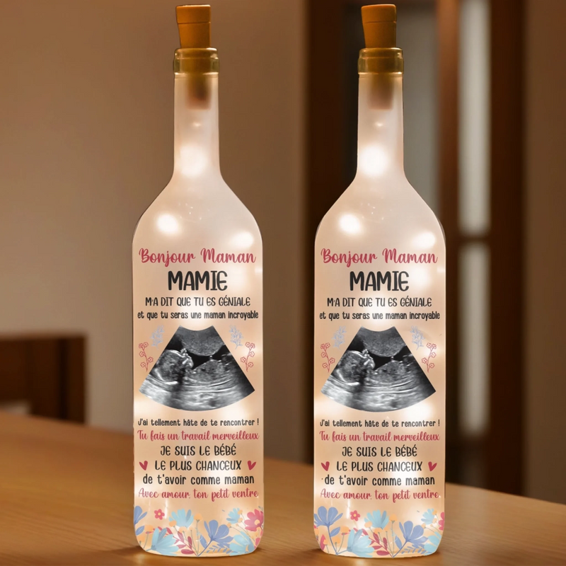 Lampe-Bouteille Personnalisée Avec Photo – Cadeau Fête Des Mères Pour Maman – Tout Commence Par Une Maman