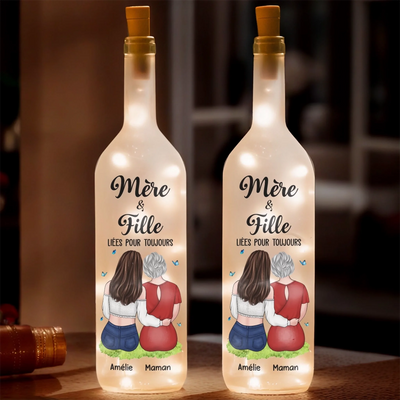 Personalized Bottle Lamp - Mother's Day Gift for Mom - Inseparable, Forever Linked