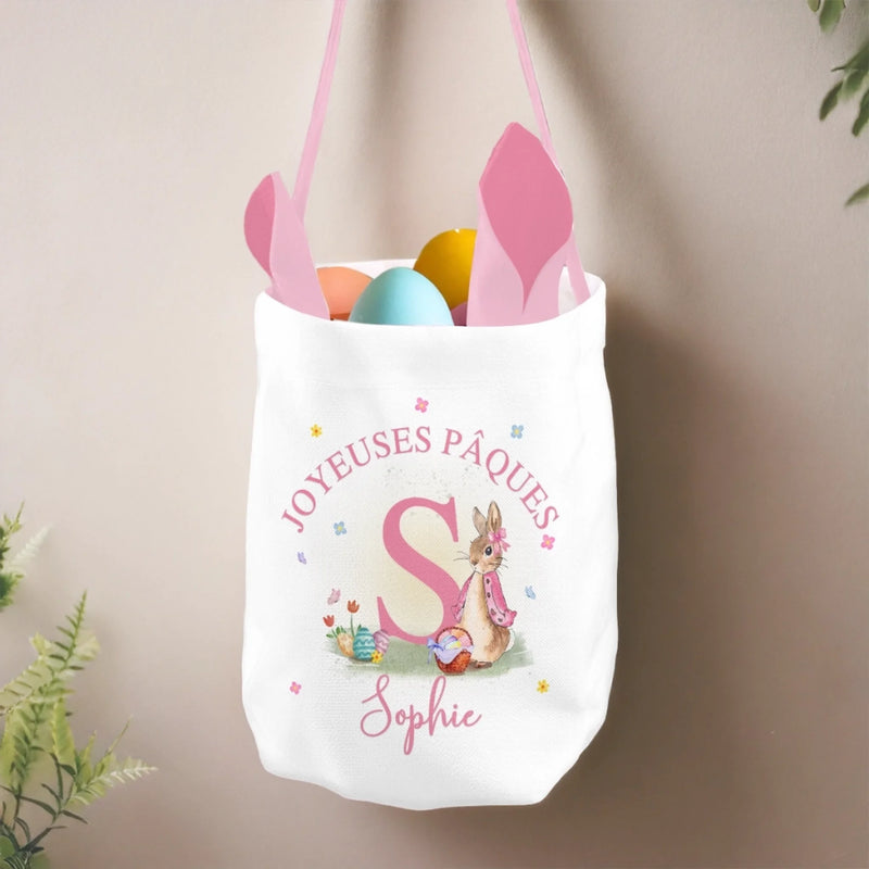 Panier Lapin Personnalisé – Cadeau De Pâques Pour Enfants – Petite Joie De Pâques