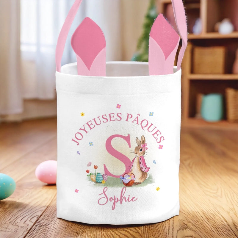 Panier Lapin Personnalisé – Cadeau De Pâques Pour Enfants – Petite Joie De Pâques