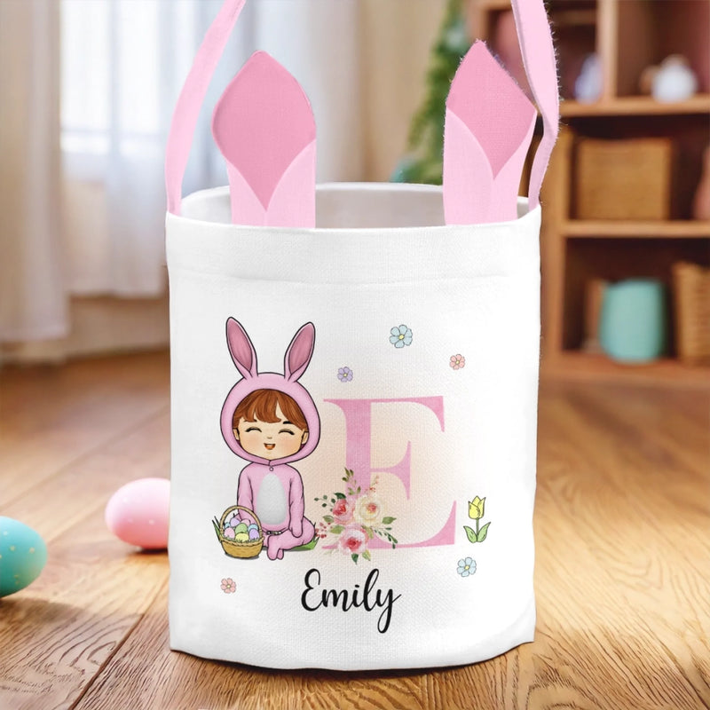Panier Lapin Personnalisé – Cadeau De Pâques Pour Enfants – Petit Trésor De Pâques
