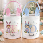 Panier Lapin Personnalisé – Cadeau De Pâques Pour Enfants – Petit Trésor De Pâques