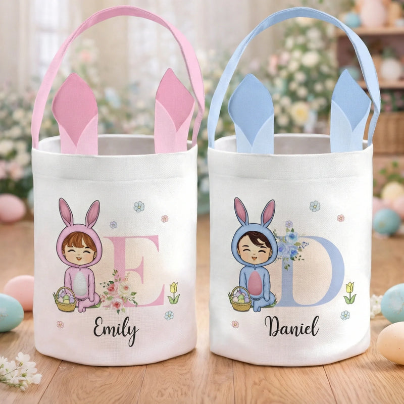 Panier Lapin Personnalisé – Cadeau De Pâques Pour Enfants – Petit Trésor De Pâques