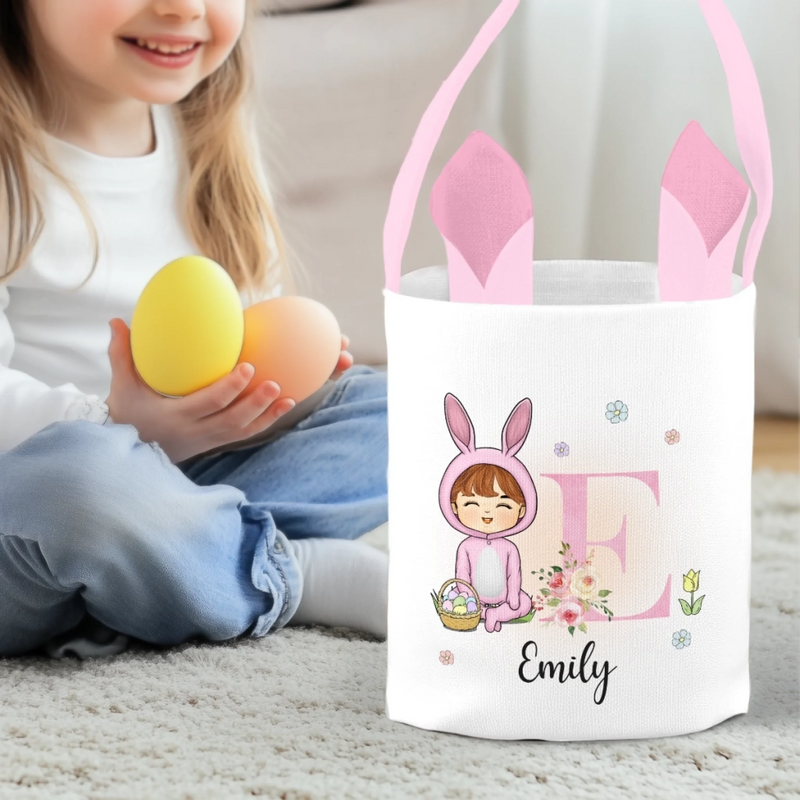 Panier Lapin Personnalisé – Cadeau De Pâques Pour Enfants – Petit Trésor De Pâques