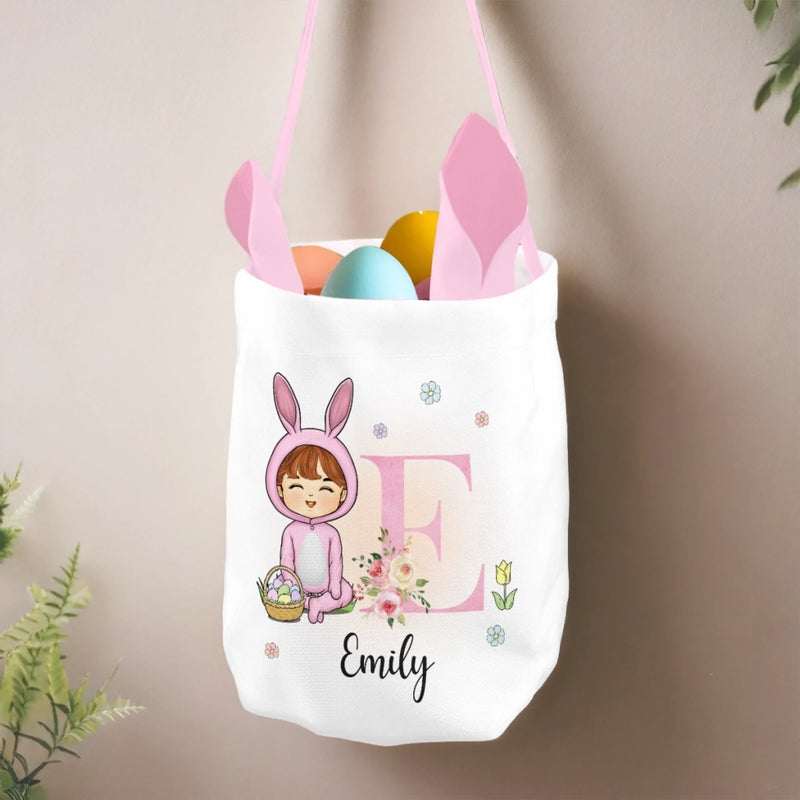 Panier Lapin Personnalisé – Cadeau De Pâques Pour Enfants – Petit Trésor De Pâques