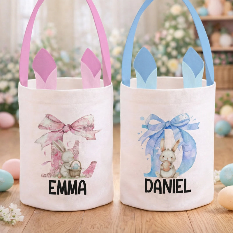 Panier Lapin Personnalisé – Cadeau De Pâques Pour Enfants – Chasse Aux Œufs Ouverte