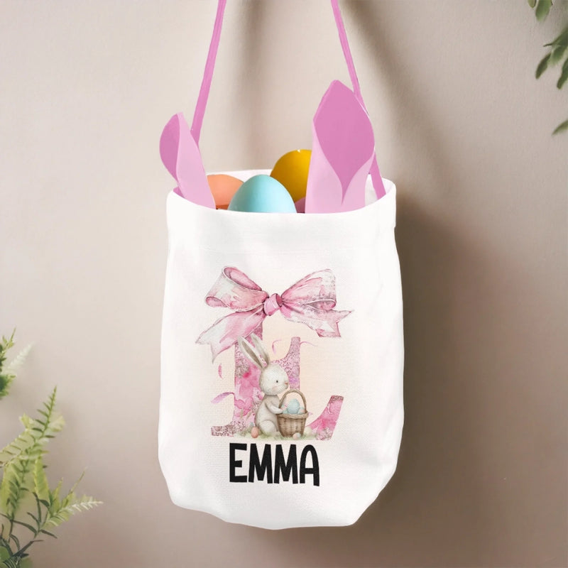 Panier Lapin Personnalisé – Cadeau De Pâques Pour Enfants – Chasse Aux Œufs Ouverte