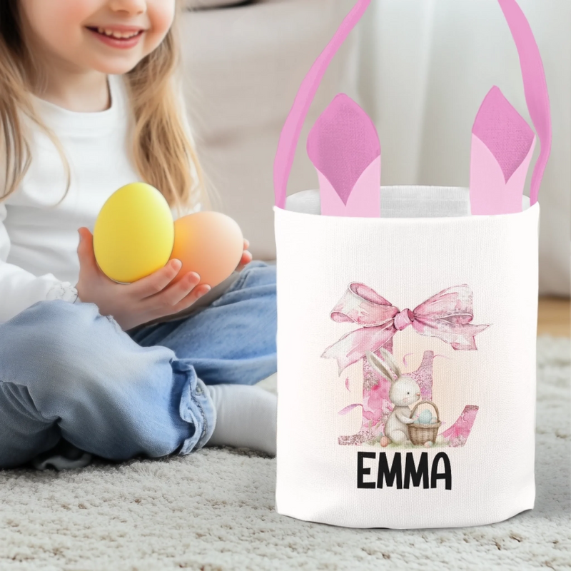 Panier Lapin Personnalisé – Cadeau De Pâques Pour Enfants – Chasse Aux Œufs Ouverte