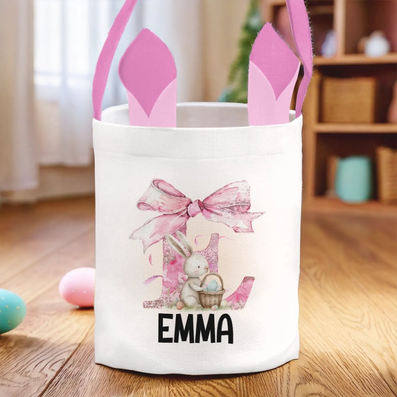 Panier Lapin Personnalisé – Cadeau De Pâques Pour Enfants – Chasse Aux Œufs Ouverte