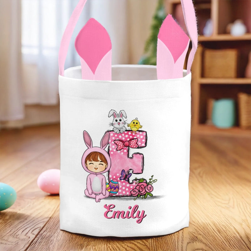 Panier Lapin Personnalisé – Cadeau De Pâques Pour Enfants – Vive Les Cloches De Pâques