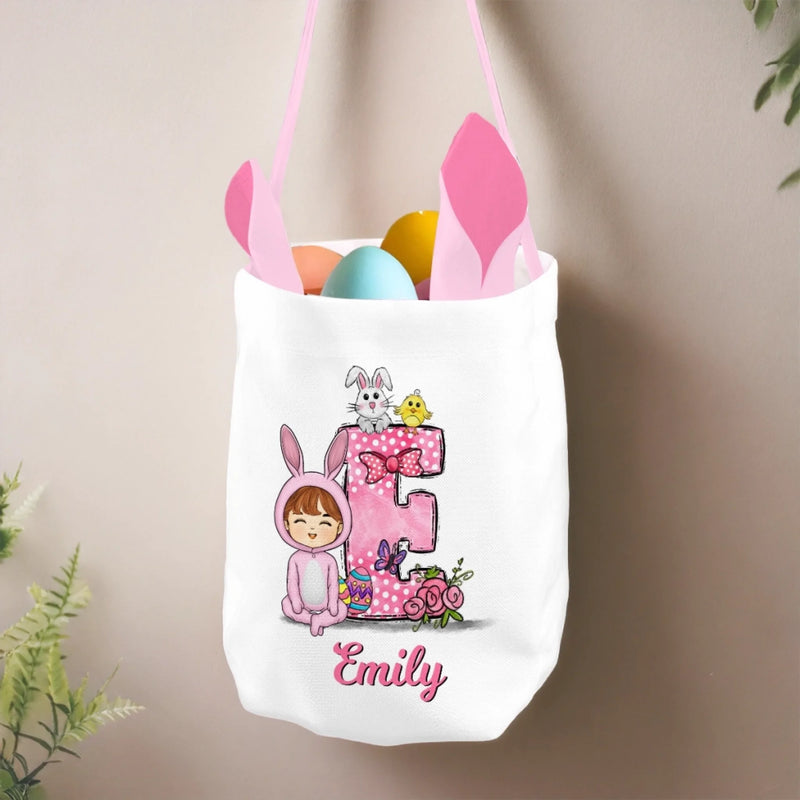 Panier Lapin Personnalisé – Cadeau De Pâques Pour Enfants – Vive Les Cloches De Pâques