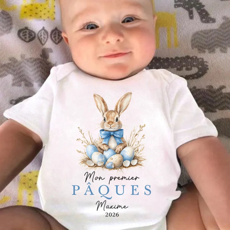 Body Bébé Personnalisé – Cadeau De Pâques Pour Nouveau-Né – Mon Tout Premier Sourire De Printemps