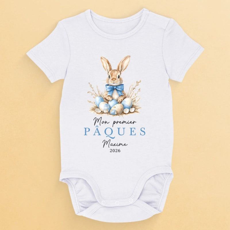 Body Bébé Personnalisé – Cadeau De Pâques Pour Nouveau-Né – Mon Tout Premier Sourire De Printemps