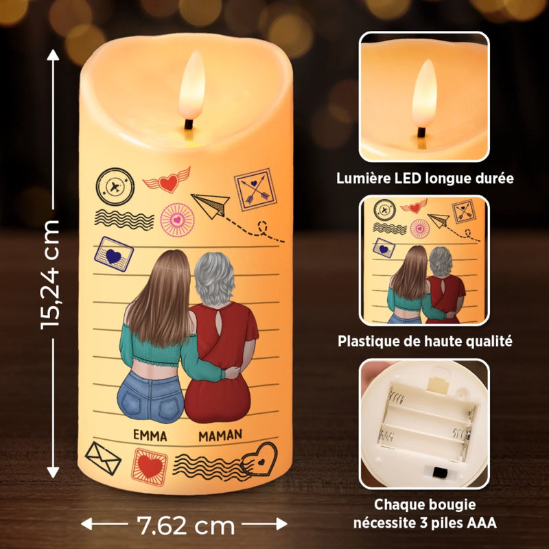 Bougie LED Personnalisée – Cadeau Pour Fille, Maman – Amour Sans Fin