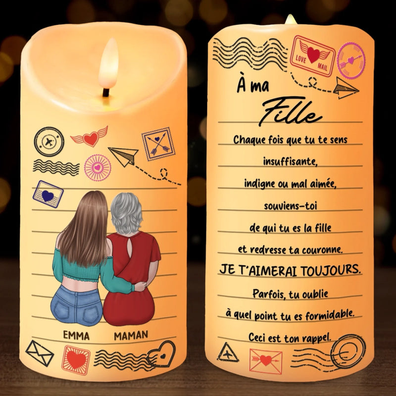 Bougie LED Personnalisée – Cadeau Pour Fille, Maman – Amour Sans Fin