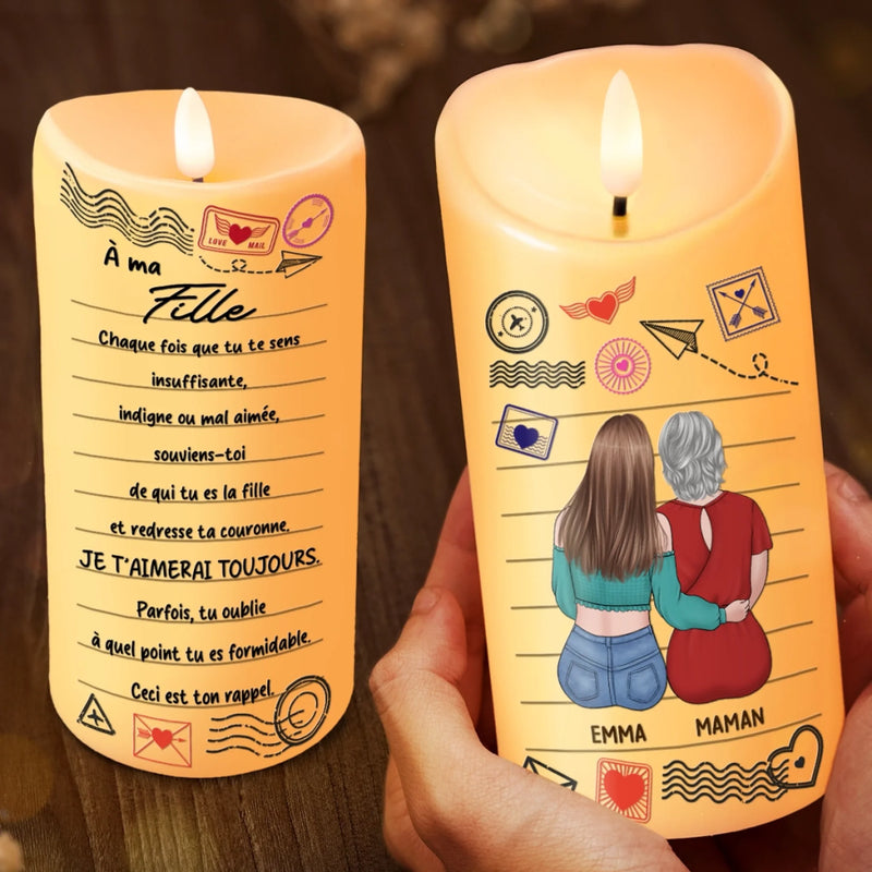 Bougie LED Personnalisée – Cadeau Pour Fille, Maman – Amour Sans Fin