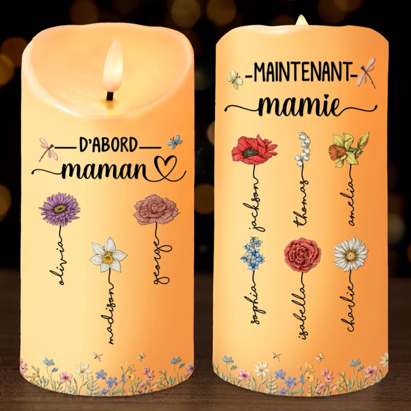 Bougie LED Personnalisée – Cadeau Fête Des Mères Pour Maman – Ton Amour Me Fait Grandir
