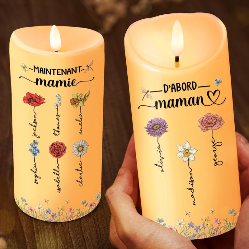 Bougie LED Personnalisée – Cadeau Fête Des Mères Pour Maman – Ton Amour Me Fait Grandir
