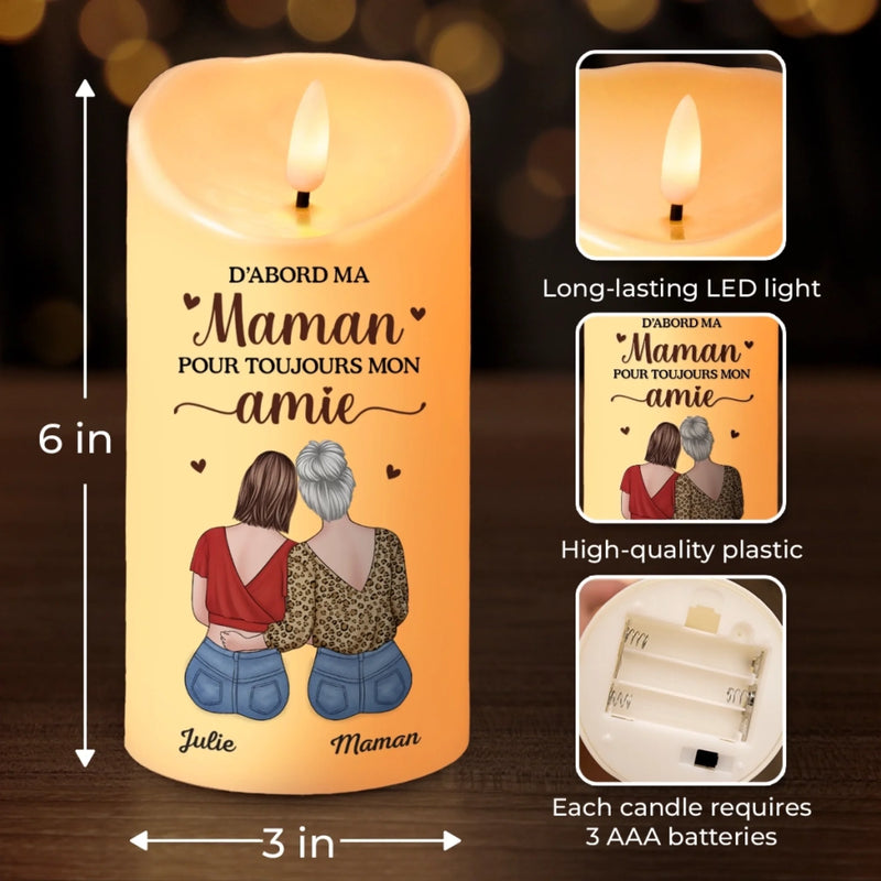 Bougie LED Personnalisée – Cadeau Fête Des Mères Pour Maman – Ton Amour Est Ma Force
