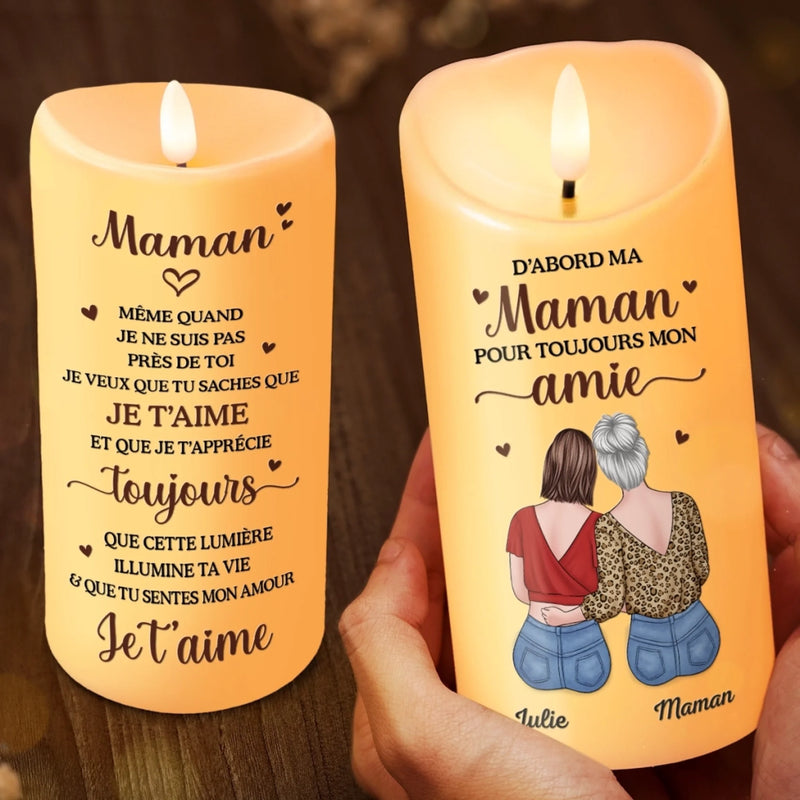 Bougie LED Personnalisée – Cadeau Fête Des Mères Pour Maman – Ton Amour Est Ma Force
